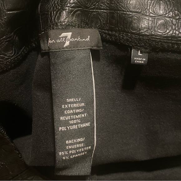 NWT 7 For All Mankind Croc Embossed Faux Leather Leggings in Black - Size L - Picture 14 of 15